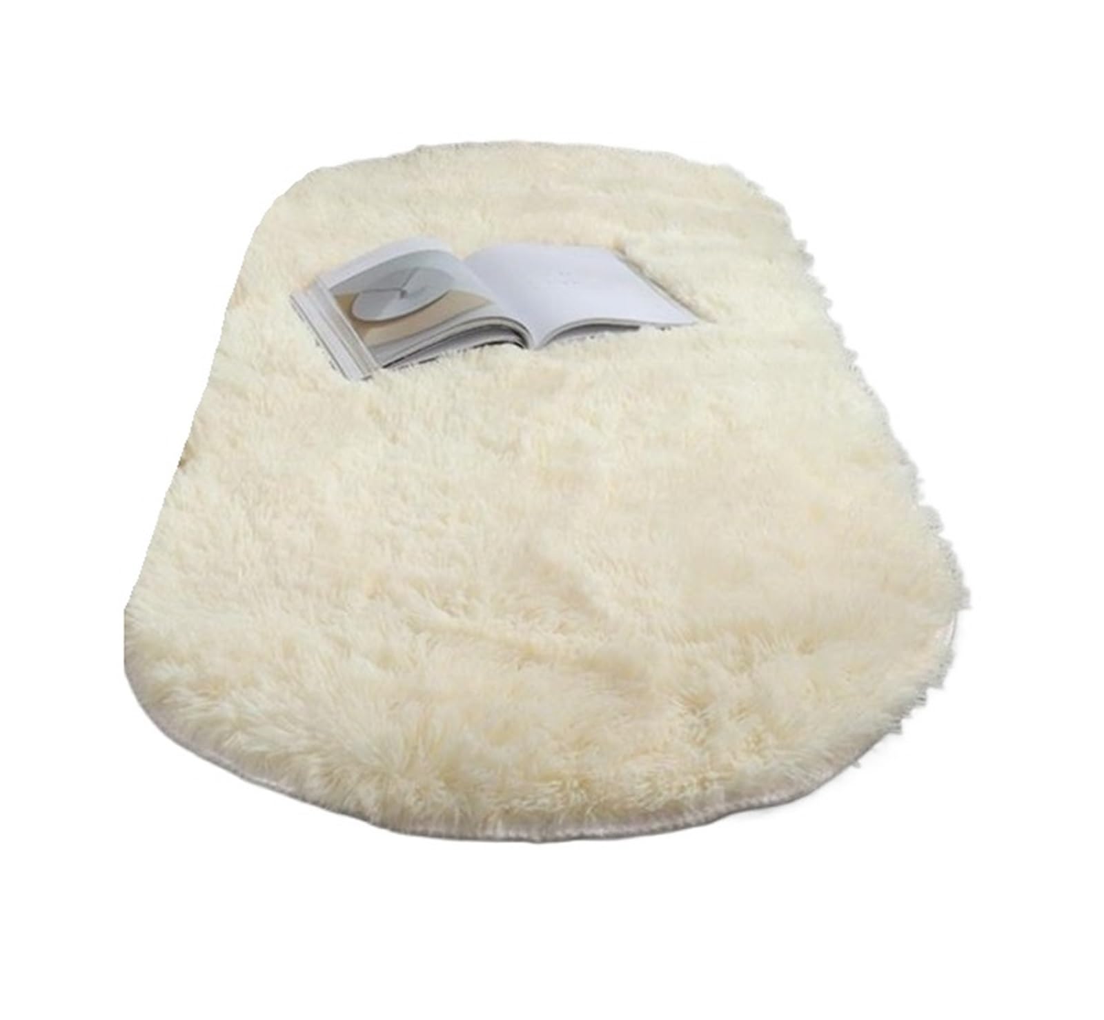 Tapis de sol pelucheux beige 80x160 anti-froid pour sol de chambre et salon