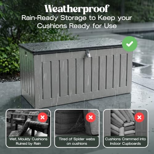 Olsen & Smith 830L XL Outdoor Garden Storage Box & Bench Seat, Lockable - Image 3