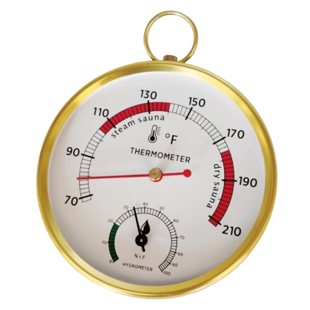 Jnchdghwa Gold Portable For Steam Sauna Box Thermometer For Steam Sauna Room, Sauna Thermometer Fahrenheit And Hygrometer, Home Spa
