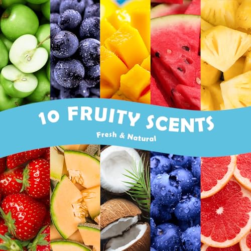 Image of Fruit Fragrance Oil for Candle Soap Making, 10x30ml Holamay Essential Oils for Diffusers for Home, Coconut, Strawberry, Mango, Pineapple, Large Size Diffuser Oils Gift Set