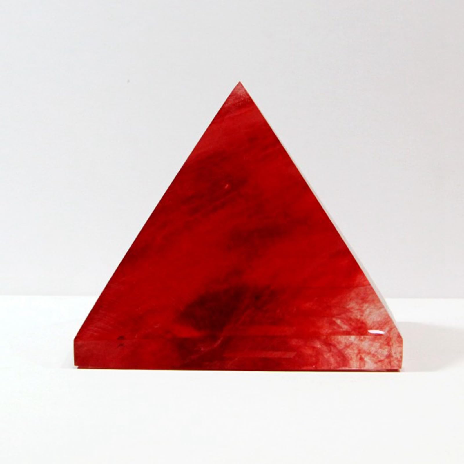 Piramide di cristallo rosso fuso – Ornamento piramidale di cristallo rosso | per scrivania da ufficio e decorazioni per la casa, piramide energetica Feng Shui, accessorio per meditazione Reiki,