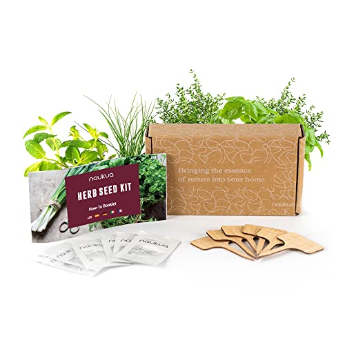 Kit 6x Graines Potager d‘Herbes Aromatiques Prêt à Pousser - Graines Biologiques - 6x Marqueurs en Bambou - Livret d'instructions + eBook de recettes! Cover