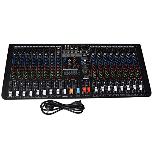 Image of kh Professional 16 Channel Audio Mixer, 15 Mono & 1 Stereo Channel, Mixing Console and Two Aux Paths w /USB Audio Interface, BT Function, 16 DSP Effects, 7-Band EQ, For Studio, Stage (16 Channel)