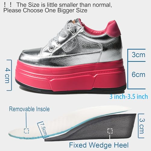 Image of Platform Sneakers for Women Chunky Casual Lace Up Comfort Shoes