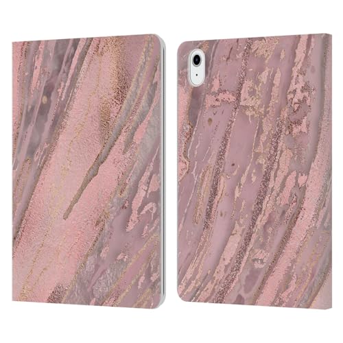 Étui portefeuille en cuir LebensArt pour iPad Air 11 (2020-2025) motif géode liquide pastel