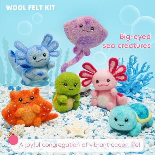 Image of Gipony Needle Felting Kit, 6 PCS Animal Needle Felting Beginner Kits, Wool Felt Needle Felting Tools Foam Pad, Craft Party Supplies for Beginners Adult