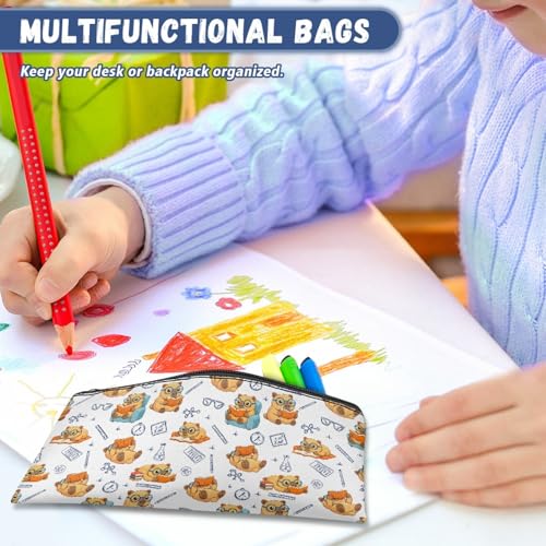Image of Capybara Pencil Case for Kids Preppy Style Pen Holder with Sturdy Zipper Wear Resistant Pencil Box for Preschool Stationery Pouch for Toddler Girls