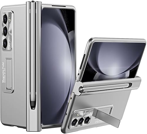 Miimall Funda para Samsung Galaxy Z Fold 5 con S Pen, Fold 5 Pen con soporte para bolígrafo + película de lente + película protectora de pantalla