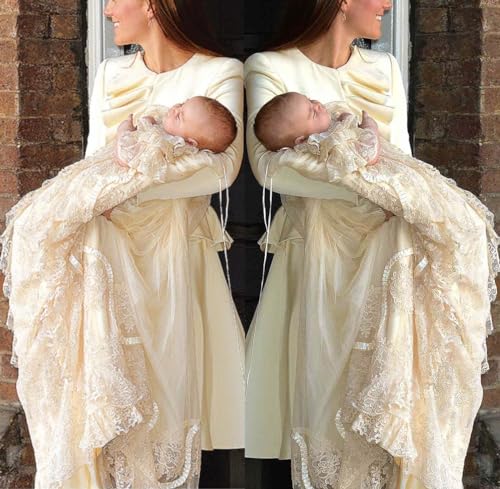 Same White lace Christening Gown dress for baby girl4