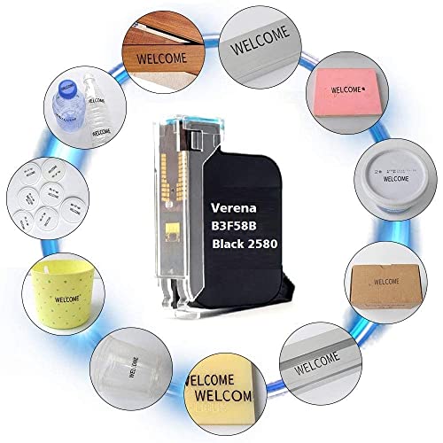 Image of VERENA B3F58B /2580 Solvent Black Ink Cartridge Compatible for Handheld Inkjet Printer B3F58B /2580 Solvent Print Cartridge (B3F58B /2580)