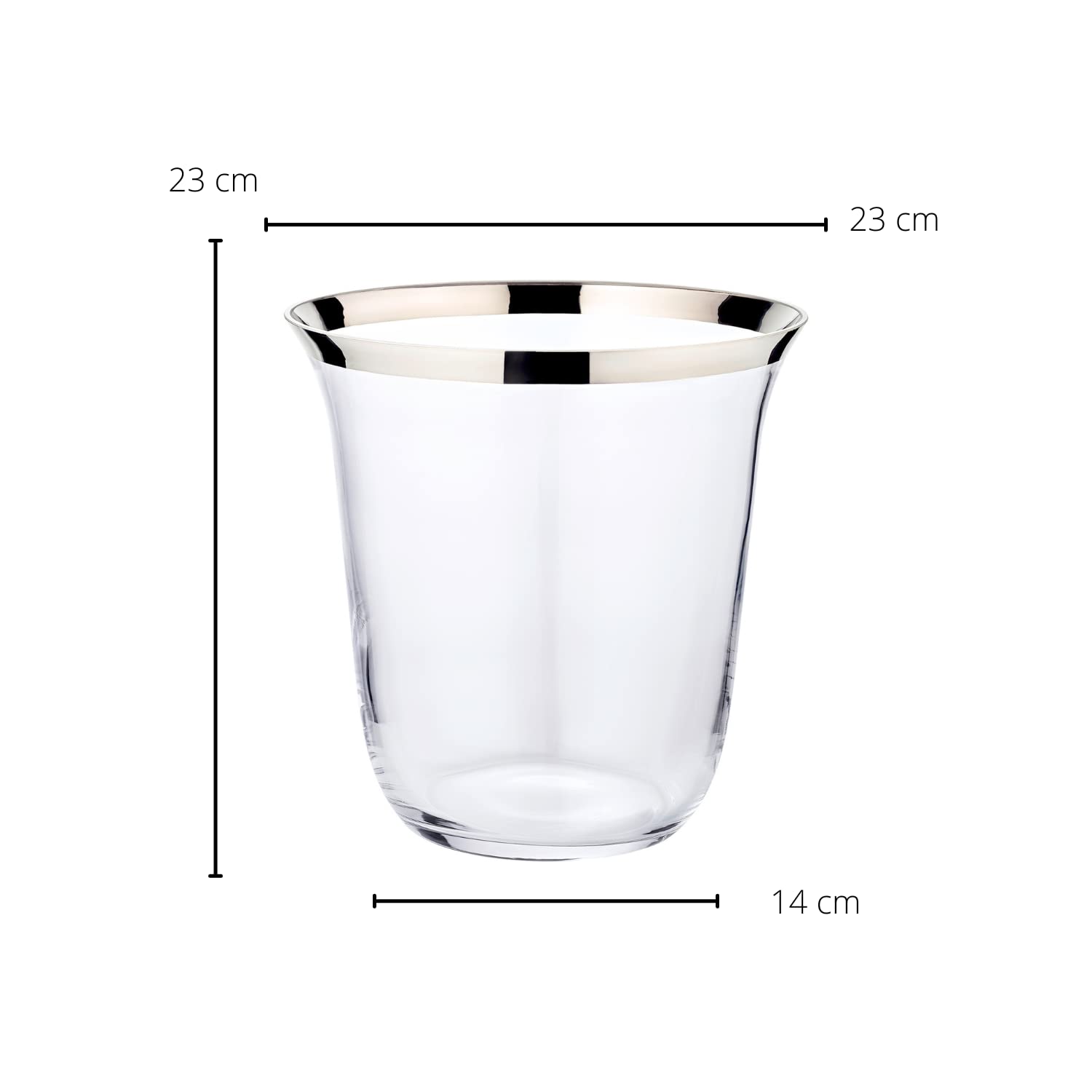 EDZARD Champanera Toby (H 23 cm, Ø 22 cm), cristal soplado a mano con borde de platino, para 1 botella – enfriador de vino, enfriador de botellas, cubitera