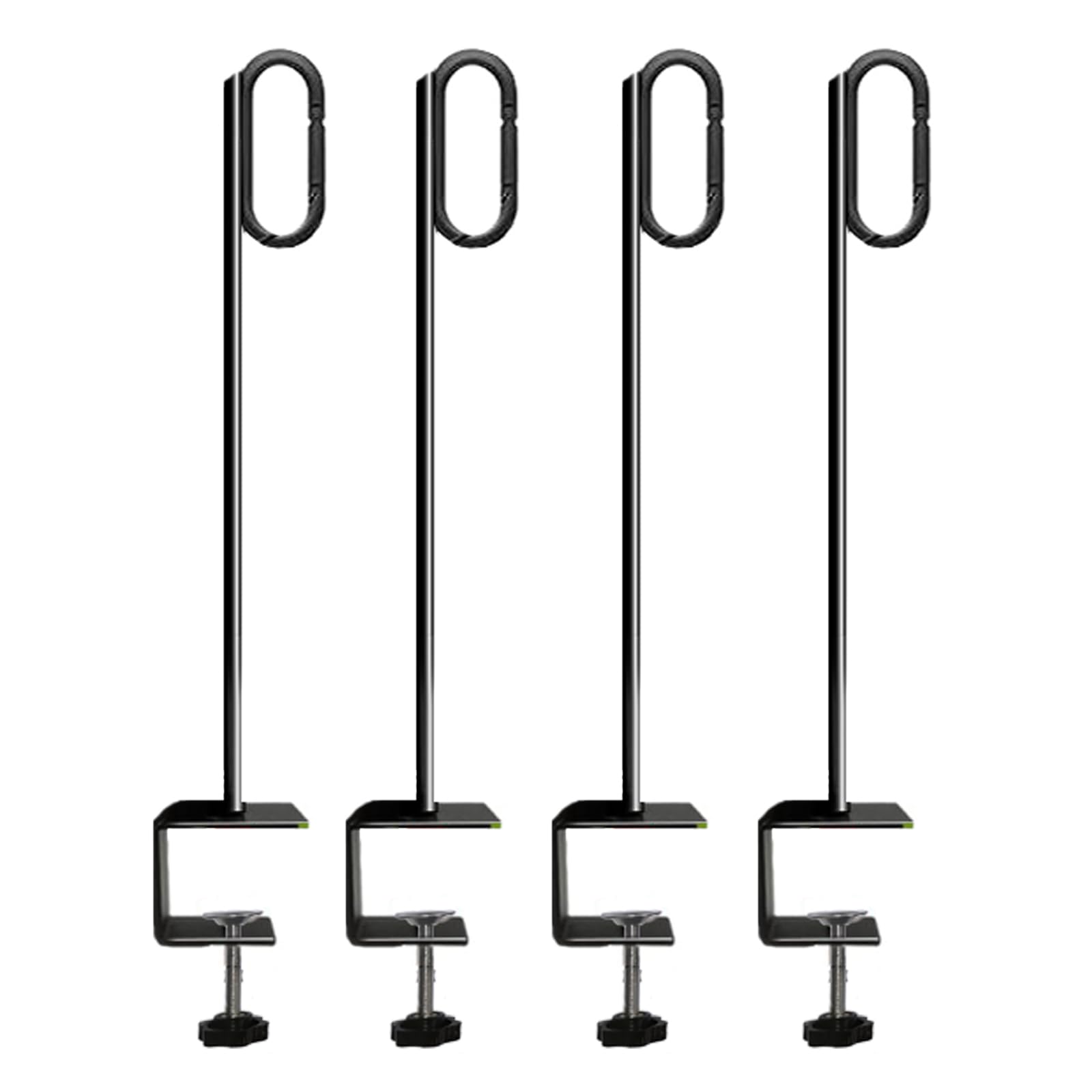 Outdoor String Light Poles 4 Pack 15.7"for Garden Backyard Deck Fence Railing Eaves?Hanging Bird Feeders, Lanterns, Wind Chimes, Flower and Plant Baskets