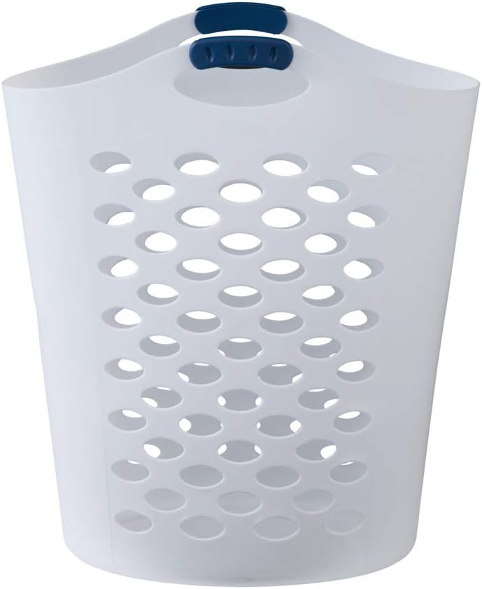 RUBBERMAID Flex 'n Carry Laundry Hamper, 2.2Bushel, White