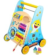 Baby Shark Toys Wooden Baby Walker - Baby Walkers for Girls and Boys - First 1st Birthday Gifts f...