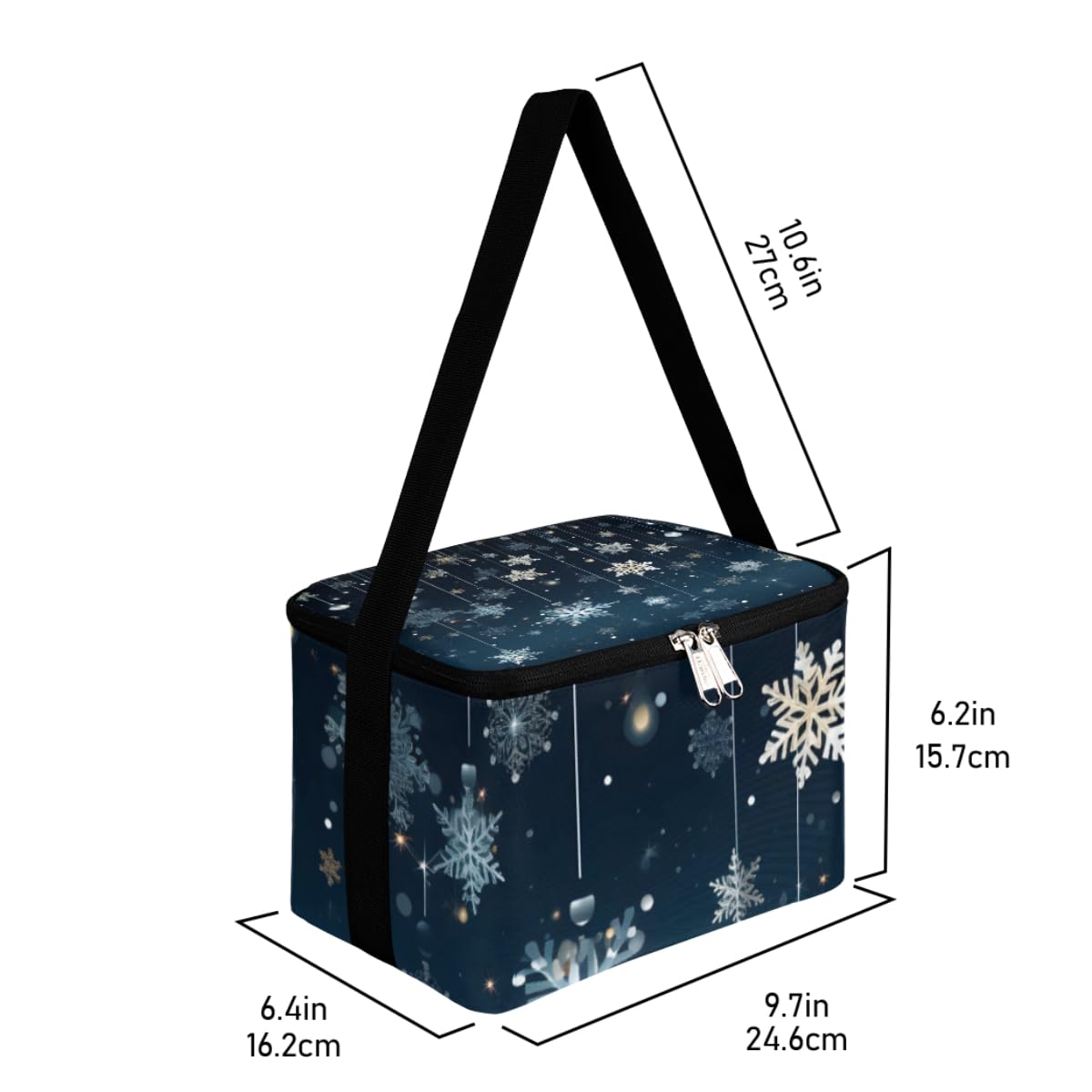 GzLeyigou Lunch Bags for Women Men 9 Cans,Snowflake Hot & Cold Food Delivery Bag Insulated Grocery Bag Insulated Lunch Box Cooler Bag for Office Work Picnic Beach