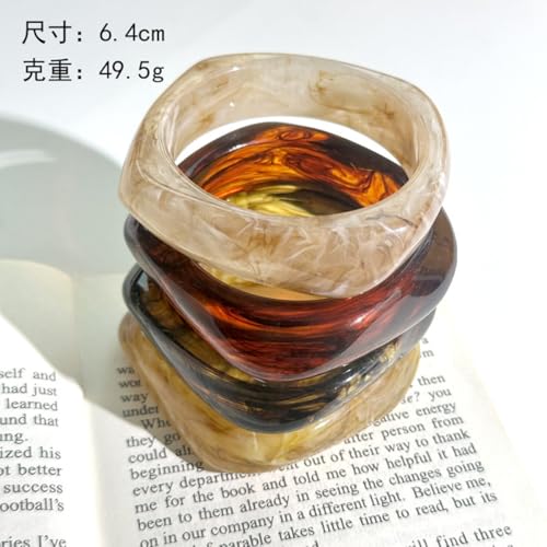 Colorful Chunky Resin Bangle Bracelet Set for Women Geometric Acrylic Big Cuff Bracelets Punk Thick Wide Statement Bangle Bracelets for Women Resin Jewelry2