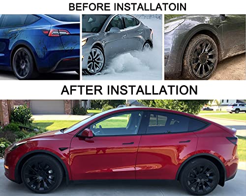 Image of Car Mud Flaps Splash Guards No Drill Compatible with Tesla Model Y 2020 2021 2022 2023 Model Y Performance Long Range (Set of Four)