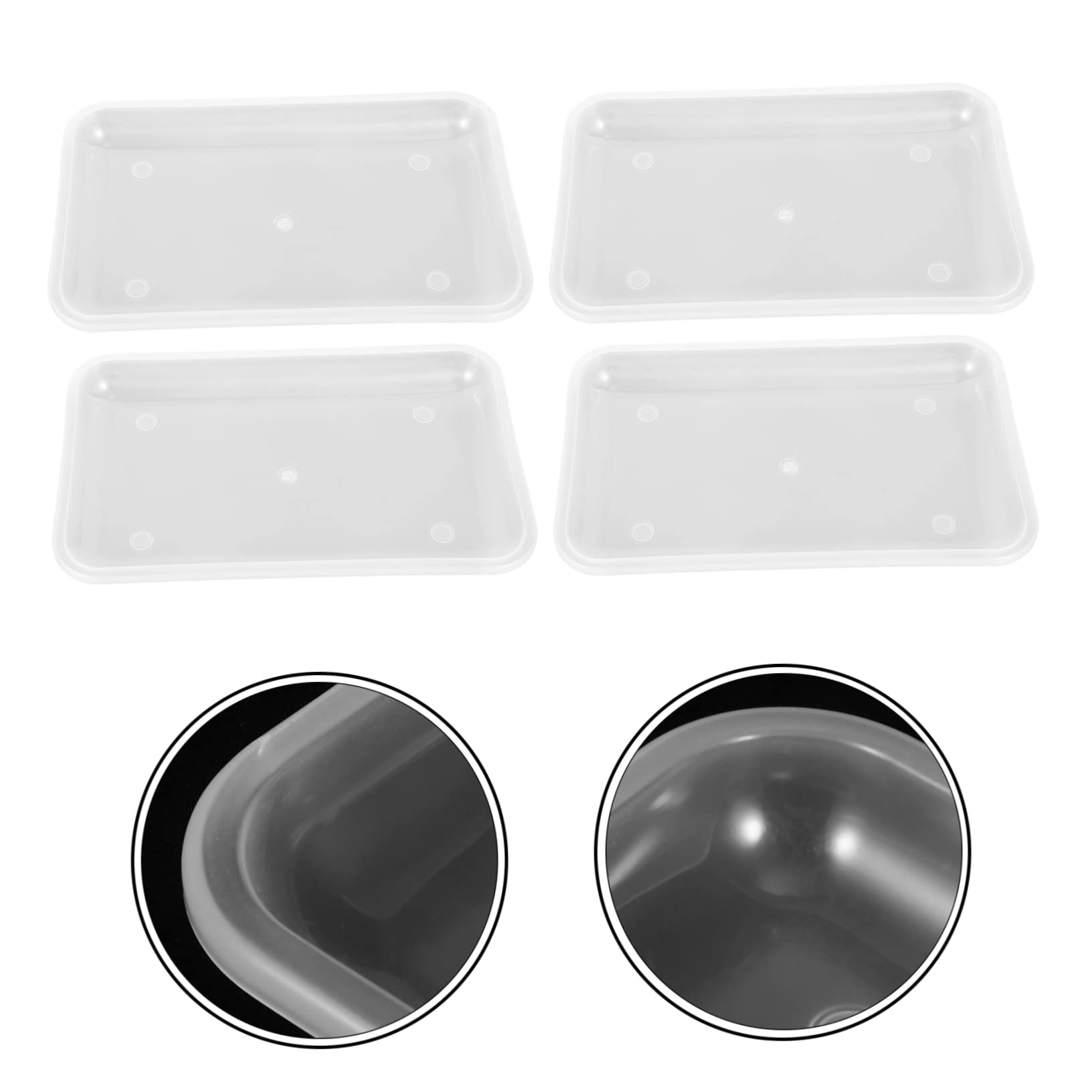 MOLUCKFU Dish Drainer Rack for Kitchen 4pcs Set Antidrip Tray Dinnerware Organizing Plastic Material