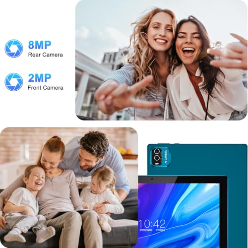 Image of ATOZEE 10 Inch Tablet Android 15 Tablets 2 in 1 Tablet with Keyboard 12GB RAM+64GB ROM(Supports 1TB Expansion) Tableta 2MP+8MP Camera 6000mAh Battery Mouse /Case /Stylus 5G WiFi-6 10.1 inch Android Tablets