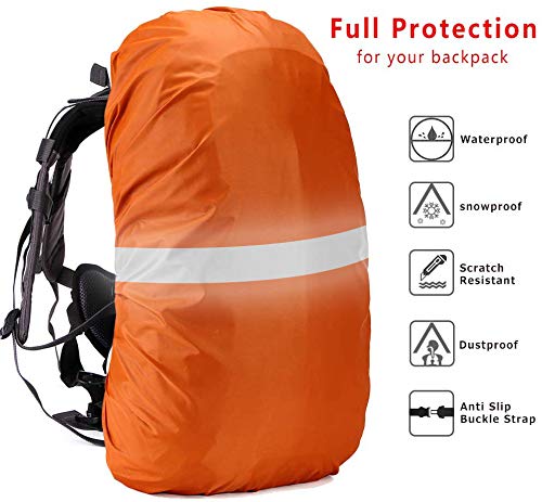 3 Housses Sac à Dos Imperméables Réfléchissantes - 30-41L - Pour Randonnée Vélo