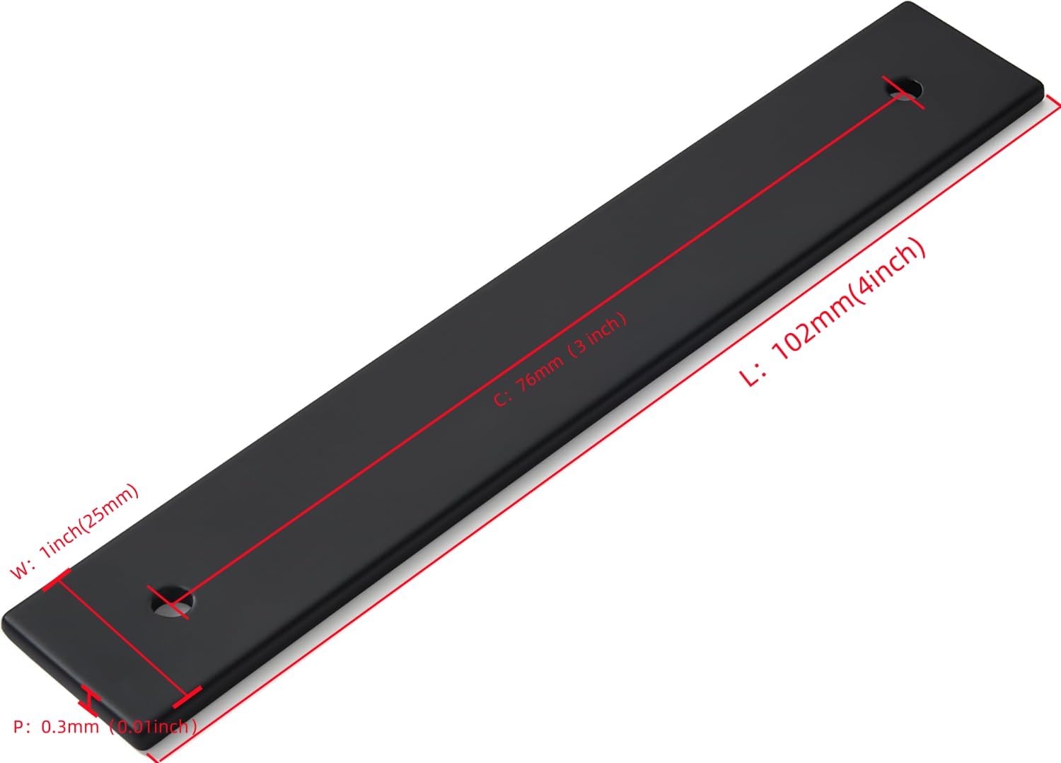 khtumeware 5 Pack 4" Square Backplate 3" 76mm Center-Center, Matte Black Backplate for Pulls