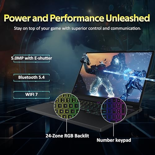 Image of Lenovo Legion 5 15.1 inch WQXGA 165Hz Gaming Laptop, Intel i9-14900HX, 32GB DDR5, 1TB SSD, NVIDIA GeForce RTX 5070 8GB GDDR7, 24-Zone RGB Backlit Keyboard, Wi-Fi 7, Win 11, Black, 1TB Docking Station Set