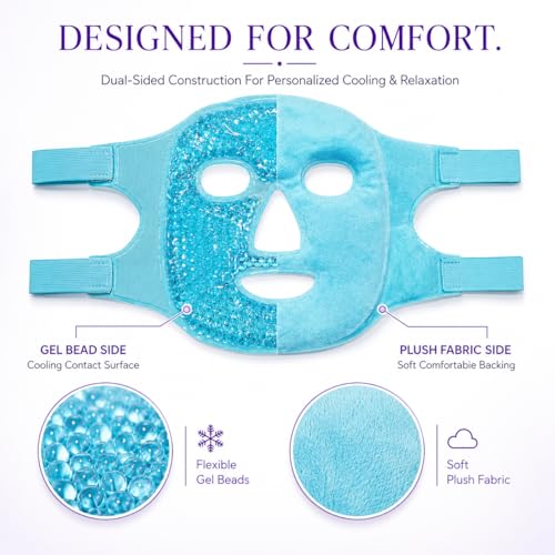 Image of Gel Bead Cold Face Mask, Ice Pack for Reducing Puffiness, Dark Circles, Hot and Cold Compress, Skin Care Spa, Multicolour Pack Of 1