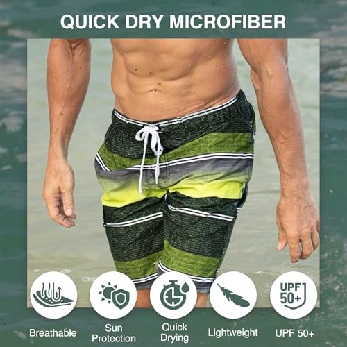 Image of Kanu Surf Men's Big Viper Extended Size Stripe Swim Trunk