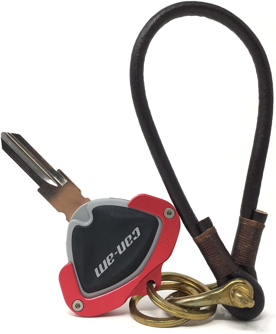 Key Holder for CAN AM Spyder F3 RT RT-S ST RSi Accessory Key Hole Cover Red with Dark Leather Rope Ver3.0