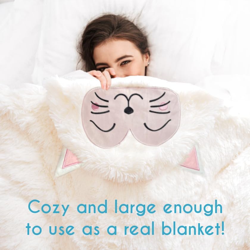 Evovee Cat Blanket for Adults Animal Sherpa Fleece Cat Lovers Gifts for Girls Women Men Kids Fluffy Decor Plush Throw - Image 3