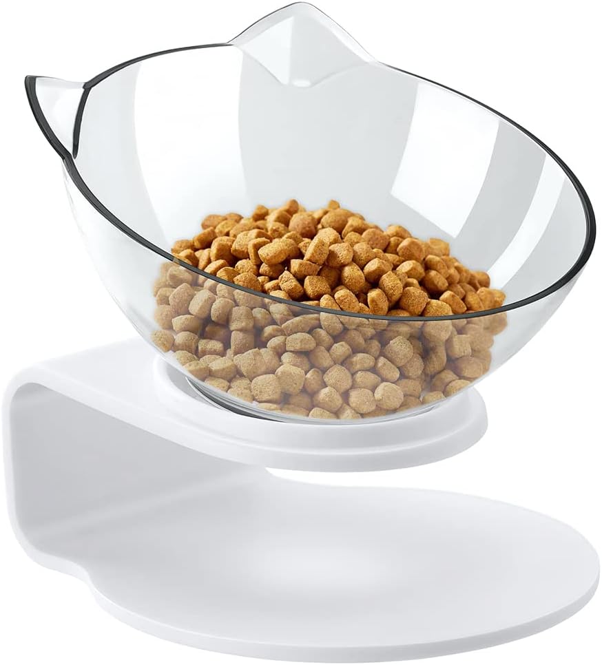 Marchul Tilted Cat Food Bowl Set, Raised Cat Bowls for Food and Water, Food Feeding Dishes for Cats and Puppies (Cat Bowls Classic)