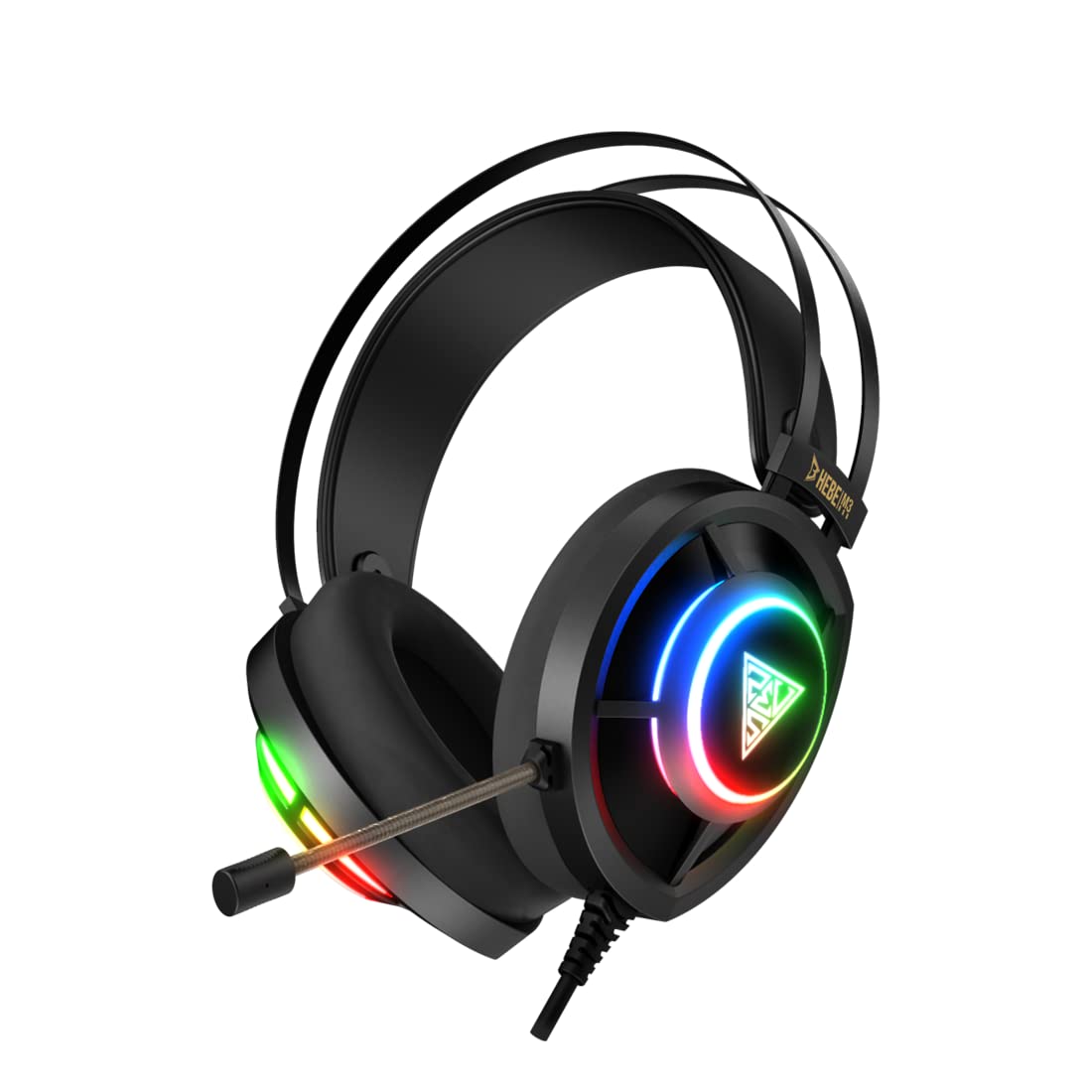GAMDIAS RGB Wired Gaming Headset with Mic | HEBE M3 | 7.1 Virtual Surround Sound | 50mm Driver | Opulent Earcups | Omnidirectional Noise Cancelling Auxiliary Mic | Media Controls | USB A
