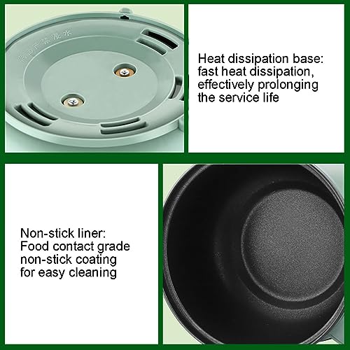 Miniatura 7 de Ollas Eléctricas De 1,7 L, Cocina Portátil De Viaje, Cocina Eléctrica, Sartén Antiadherente Para El Hogar, Olla Rápida De Fideos Olla Verde