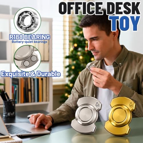 Image of Pack of 2 Stress Relief Toys Adults, Stress Relief Gadgets, Compact Handheld Trainer for Focus, Relaxation, and Fine Motor Skills ( Silver & Gold ) (A1P90)
