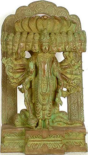 Exotic India Lord Vishnu in His Cosmic Magnification - Brass Statue
