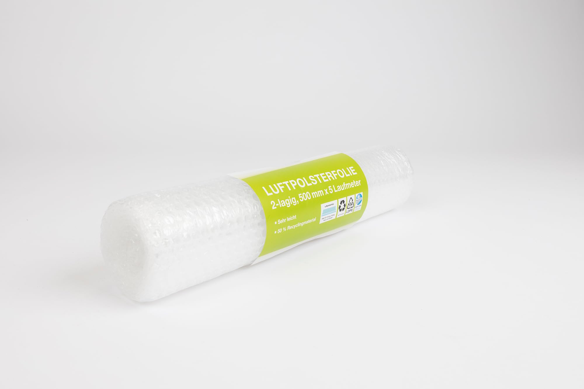 Luftpolsterfolie – 10 Rollen à 0,5 m x 5 m – Stoßfeste Verpackungsfolie für Versand, Lager & Umzug – umweltfreundlich, transparent