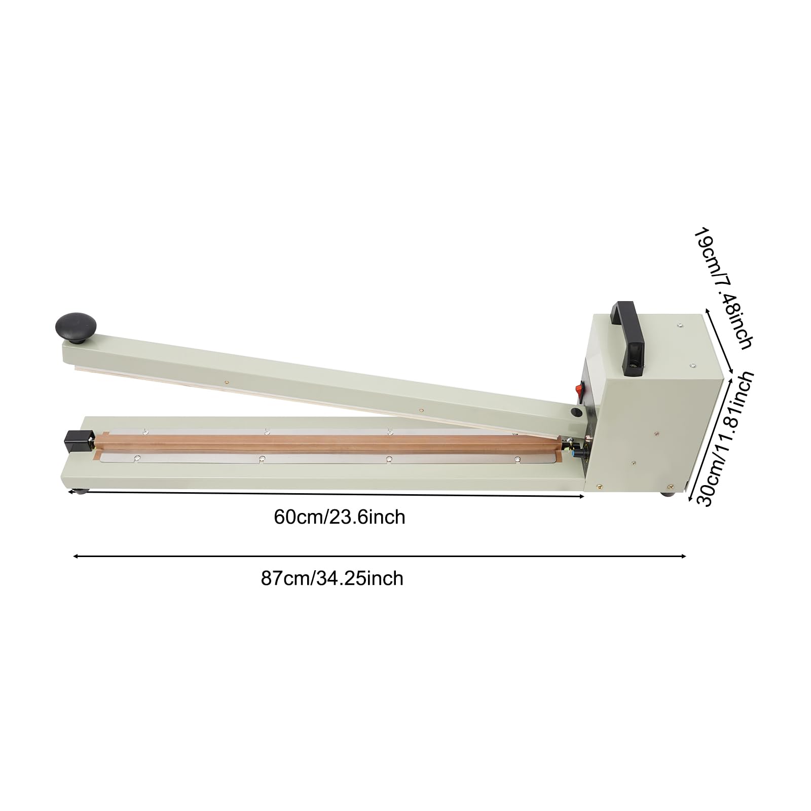 Sigillatrice a caldo, 600 mm, macchina per sigillatura a caldo, macchina manuale a impulso, saldatrice a barre, saldatrice per sacchetti di plastica, carta stagnola, sacchetti di carta kraft