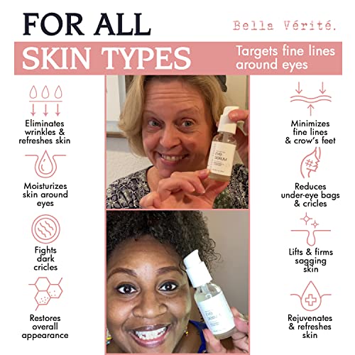 Bella Vérité. Vegan, Tri-Peptide Eye Serum For Mature Skin, Under Eyes To Smooth Fine Lines, Brighten Dark Circles And De-Puff Bags With Hyaluronic Acid, Bergamot, And Triple Peptides, 1 Fl Oz #TOP2
