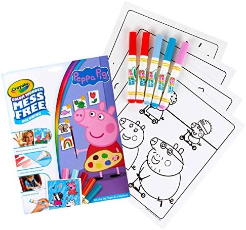 CRAYOLA Color Wonder - Peppa Pig Mess-Free Colouring Book (Includes 18 Colouring Pages & 5 Magic Color Wonder Markers)