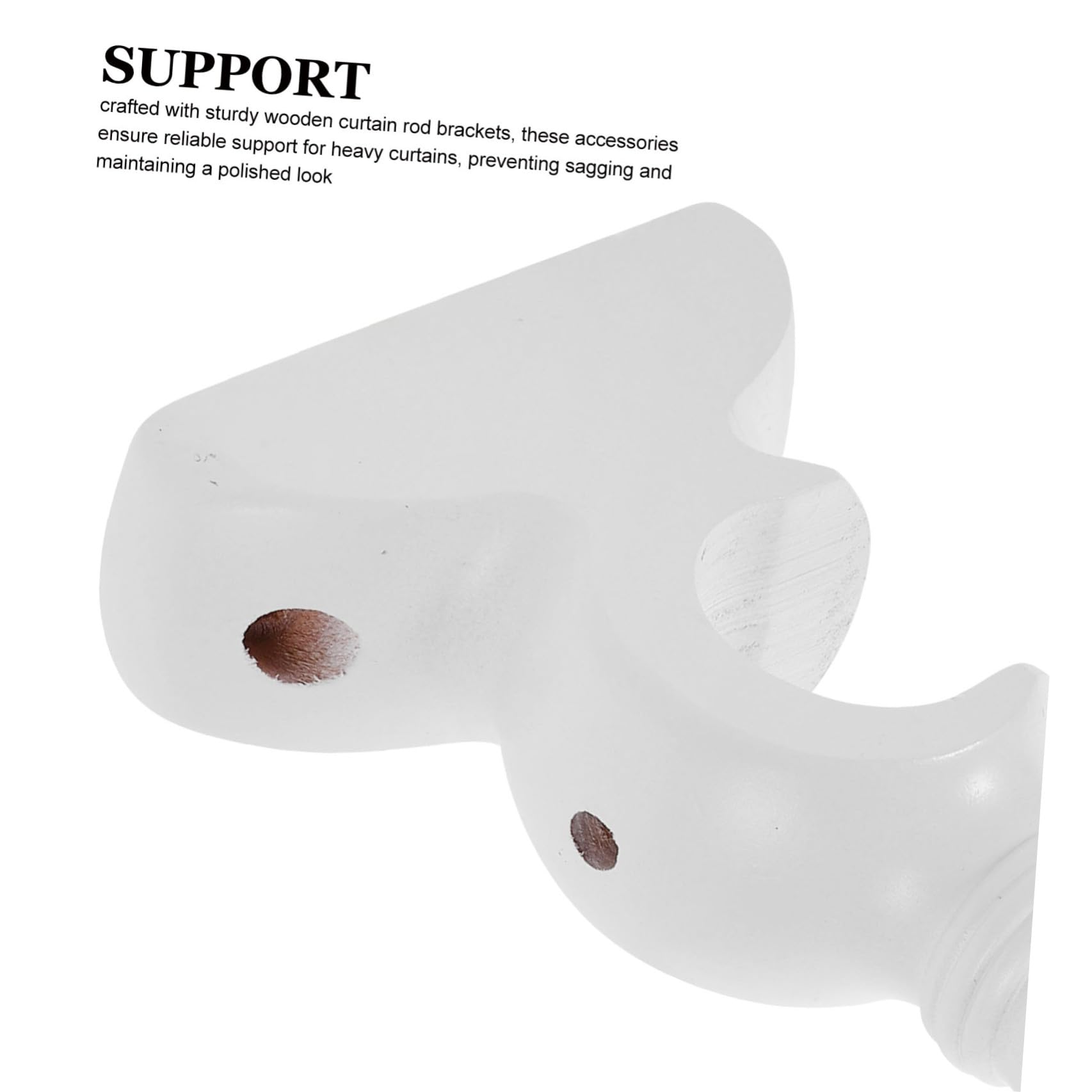 FRCOLOR 4 Pezzi Supporto in Legno per Bastone Doppio Staffa di Fissaggio Robusta Base Stabile per Bastone Accessorio per Tende