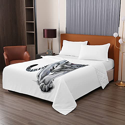 Couvre-lit matelassé tigre pour masquer les imperfections de lit - 4
