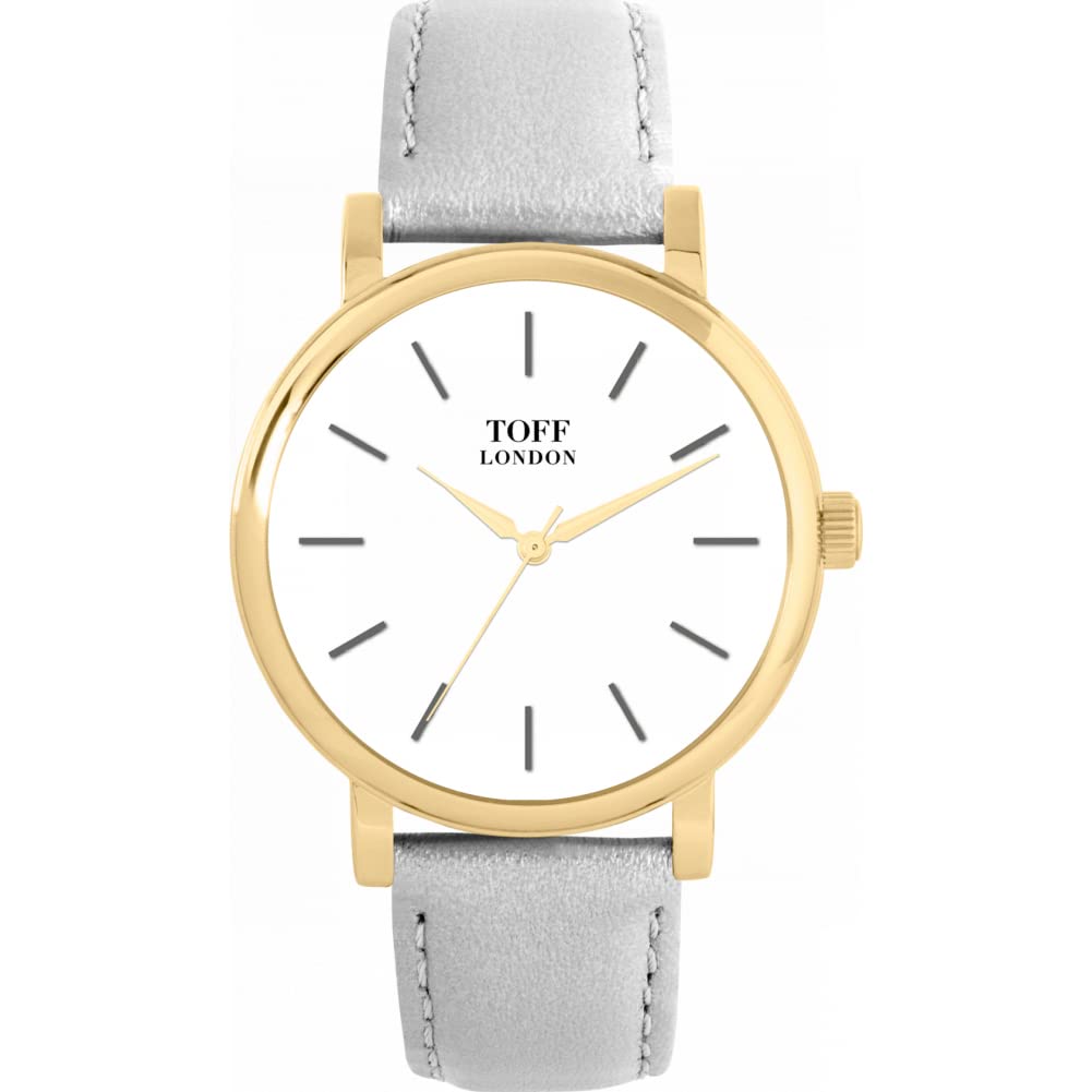 Toff LondonTraditional White and Silver Watch 38mm Case 3atm Water Resistant Custom Designed Quartz Movement Luxury Fashionable