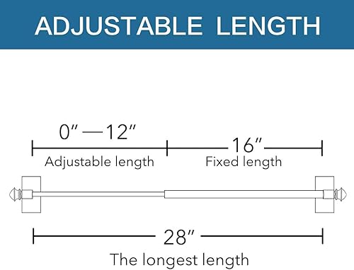 Miniatura 8 de H.VERSAILTEX Paquete de 2 barras de cortina magnéticas para puertas de metal, barras multiusos para ventanas pequeñas, cafeterías y lugares de acero