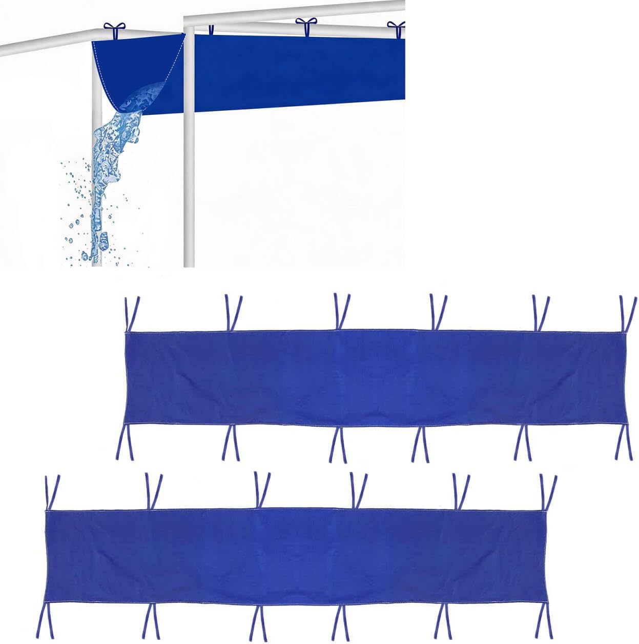 2 Pack Rain Gutter for Pop Up Canopy 9.8FT with Straps