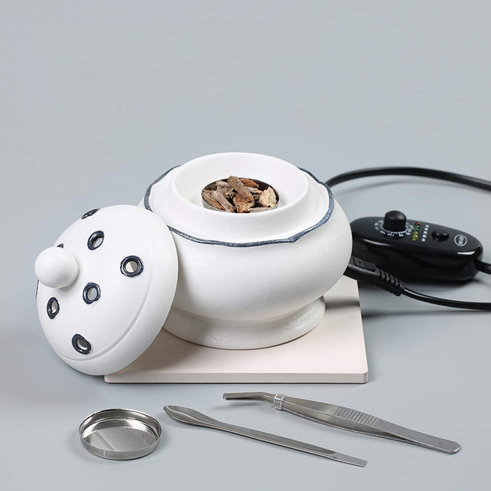 Bruciatore di incenso elettrico ceramico a tempo, diffusore di fragranza dell'olio essenziale a temperatura regolabile, forno per aromi in resina agarwood adatto a molti materiali, scaldino profuma
