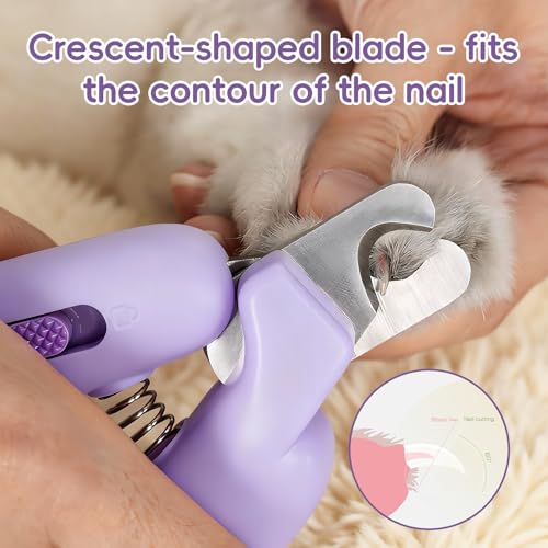 Dog Nail Clippers,Dog Nail Trimmers for Small Medium Dogs and Cats - Professional Grooming Tool with Safety Lock, Sharp Stainless Steel Blade Prevents Splitting,Includes Nail File (Purple-mini) - Image 5