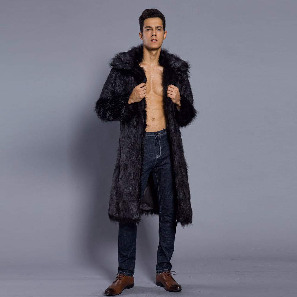Invernale Cappotto in Pelliccia Sintetica da Uomo Giacca spessa Cardigan Faux Cappotto Outwear caldo Cappotto da uomo Cappotti e giacche da uomo di Elegante Giacca parka Cappotto Spessa Caldo