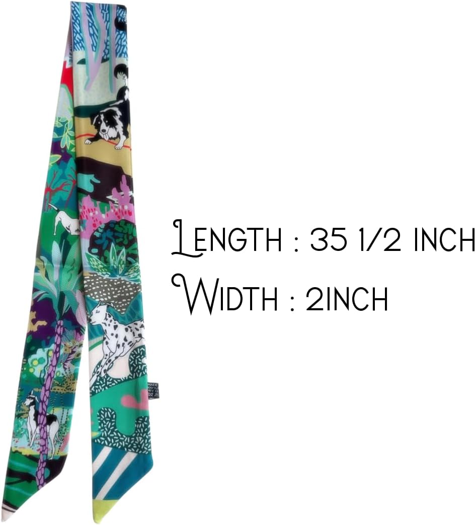 Elegant skinny Scarves for Women Holiday Gift Idea for Her Luxury Silky Ribbon for Purse Handle, Hair&Neck Fashion Accessory - Image 5