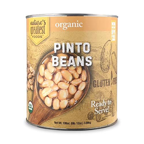 Nature's Greatest Foods, Organic Pinto Beans, Bulk, Ready to Serve, No. 10 Can,108