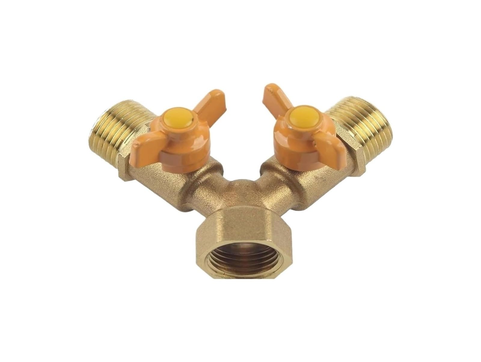 Raccordo Doppio per Tubo Flessibile, 2 connettori a Forma di valvola a Y in Ottone, sdoppiatore d'Acqua, connettore rapido for Tubo da Giardino
